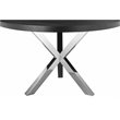 Pangea Home Remi Modern Wood Veneer & High Polished Steel Dining Table in Black
