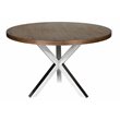 Pangea Home Remi Modern Wood Veneer & High Polished Steel Dining Table in Walnut