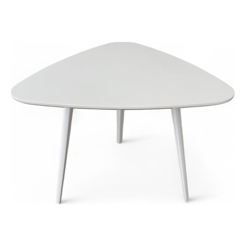 Pangea Home Hal Modern Lacquer Wood & Powder Coated Accent Table in White