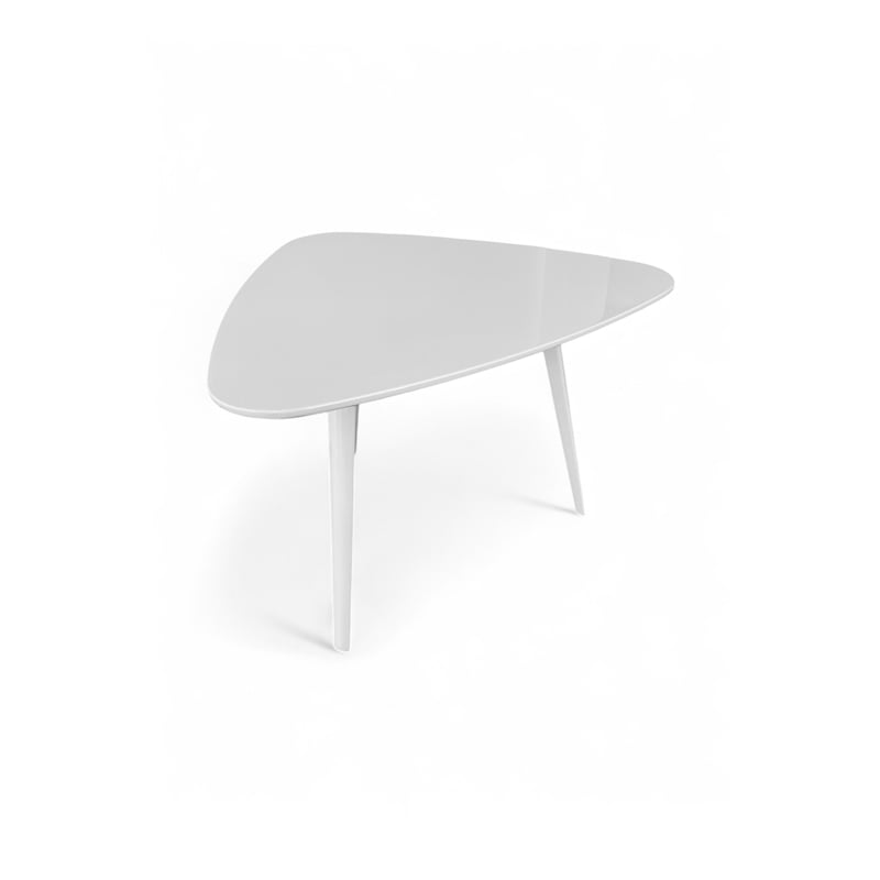Pangea Home Hal Modern Lacquer Wood & Powder Coated Accent Table in White