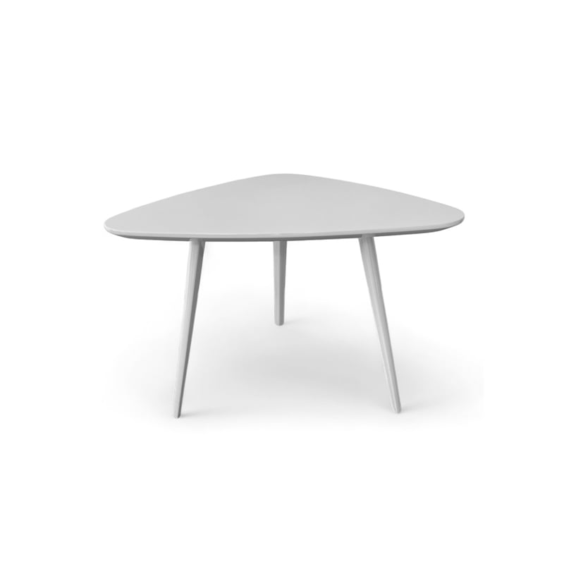 Pangea Home Hal Modern Lacquer Wood & Powder Coated Accent Table in White