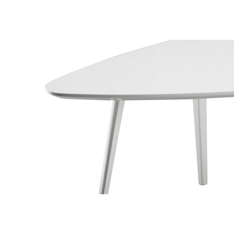 Pangea Home Hal Modern Lacquer Wood & Powder Coated Accent Table in White