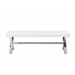 Pangea Home Beverly Modern Faux Leather & High Polished Steel Bench in White