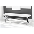 Pangea Home Beverly Modern Faux Leather & High Polished Steel Bench in White