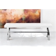 Pangea Home Beverly Modern Faux Leather & High Polished Steel Bench in White