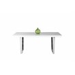 Pangea Home Sienna Gloss Lacquer & Polished Steel Metal Dining Table in White