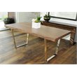 Pangea Home Sienna Modern Wood Veneer & Polished Steel Dining Table in Walnut