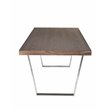 Pangea Home Sienna Modern Wood Veneer & Polished Steel Dining Table in Walnut