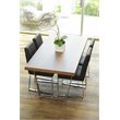 Pangea Home Sienna Modern Wood Veneer & Polished Steel Dining Table in Walnut
