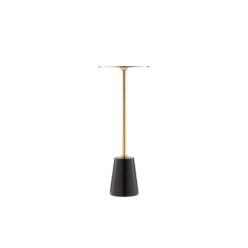 Pangea Home Winston Modern Genuine Marble & Steel Side Table in Black/Gold