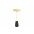 Pangea Home Winston Modern Genuine Marble & Steel Side Table in Black/Gold