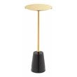 Pangea Home Winston Modern Genuine Marble & Steel Side Table in Black/Gold