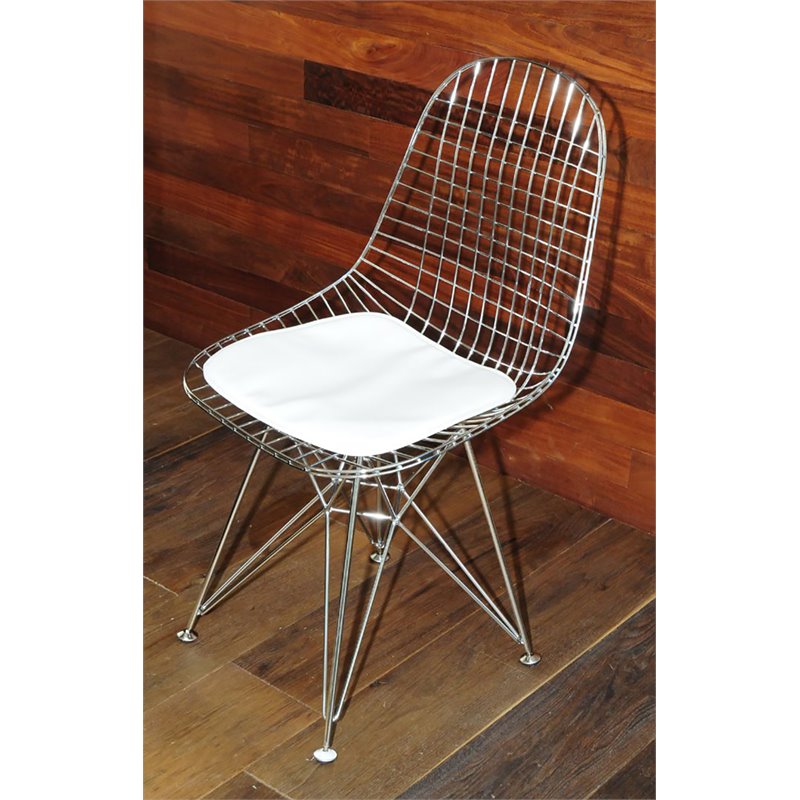 Pangea Home Radar 35" Faux Leather Dining Chair in White/Black (Set of