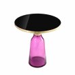 Pangea Home Belinda Modern Glass Side Table in Gold and Purple