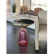 Pangea Home Belinda Modern Glass Side Table in Gold and Purple