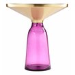 Pangea Home Belinda Modern Glass Side Table in Gold and Purple