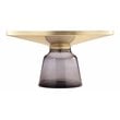 Pangea Home Belinda Modern Glass Coffee Table in Gold and Gray