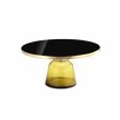 Pangea Home Belinda Modern Glass Coffee Table in Gold & Yellow