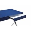Pangea Home Alexa Modern Gloss Lacquer & High Polished Steel Metal Desk in Navy
