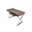 Pangea Home Alexa Modern Wood Veneer & High Polished Steel Desk in Walnut