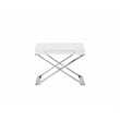 Pangea Home Alexa Gloss Lacquer & High Polished Steel Metal Side Table in White