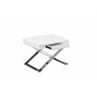 Pangea Home Alexa Gloss Lacquer & High Polished Steel Metal Side Table in White