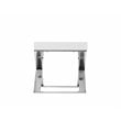 Pangea Home Alexa Gloss Lacquer & High Polished Steel Metal Side Table in White