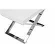 Pangea Home Alexa Gloss Lacquer & High Polished Steel Metal Side Table in White