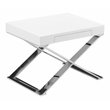Pangea Home Alexa Gloss Lacquer & High Polished Steel Metal Side Table in White