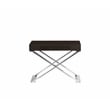 Pangea Home Alexa Modern Wood Veneer & Polished Steel Side Table in Espresso