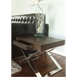 Pangea Home Alexa Modern Wood Veneer & Polished Steel Side Table in Espresso
