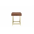 Pangea Home Riley Modern Wood Veneer and Steel Desk in Walnut/Gold