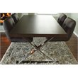 Pangea Home Alexa Modern Wood & High Polished Steel Dining Table in Espresso