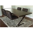 Pangea Home Alexa Modern Wood & High Polished Steel Dining Table in Espresso