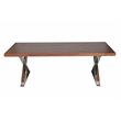 Pangea Home Alexa Modern Wood Veneer & Polished Steel Dining Table in Walnut
