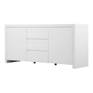 Pangea Home Bowa Modern High Gloss Lacquer Wood Buffet in White