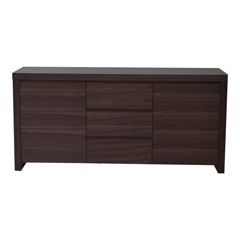 Pangea Home Bowa Modern High Gloss Lacquer Wood Buffet in Espresso