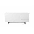 Pangea Home Sienna Modern Gloss Lacquer and Steel Metal Buffet in White