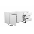 Pangea Home Sienna Modern Gloss Lacquer and Steel Metal Buffet in White