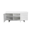 Pangea Home Sienna Modern Gloss Lacquer and Steel Metal Buffet in White
