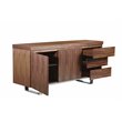 Pangea Home Sienna Modern Wood Veneer and Steel Buffet in Walnut