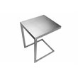 Pangea Home Clark Modern Brushed Steel Metal Tray Table in Silver