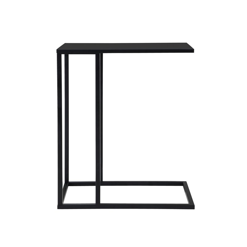 Pangea Home Miley Rectangular Modern Metal Tray Table in Black