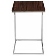 Pangea Home Fred Modern Wood & High Polished Steel Tray Table in Ebony Black