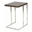 Pangea Home Fred Modern Wood Veneer & High Polished Steel Tray Table in Espresso