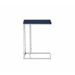 Pangea Home Fred Modern Wood Veneer & High Polished Steel Tray Table in Navy