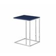 Pangea Home Fred Modern Wood Veneer & High Polished Steel Tray Table in Navy