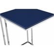 Pangea Home Fred Modern Wood Veneer & High Polished Steel Tray Table in Navy