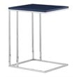 Pangea Home Fred Modern Wood Veneer & High Polished Steel Tray Table in Navy