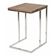 Pangea Home Fred Modern Wood Veneer & High Polished Steel Tray Table in Walnut